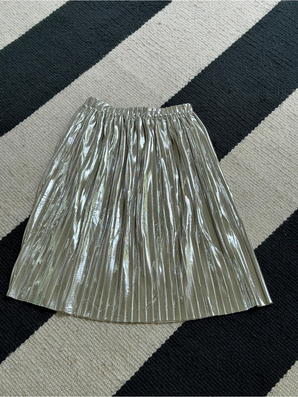 Zara Super Soft Metallic Pleated Party Skirt Girls 9/10